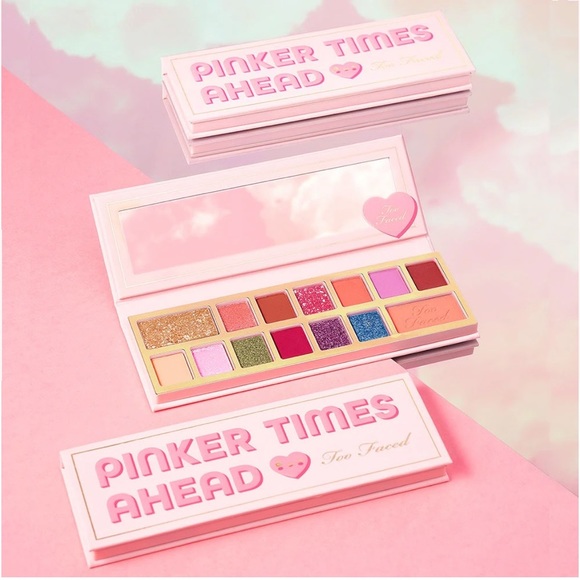 Too Faced Pinker Times Ahead Eye Shadow Palette. Rose, Shiny, Trendy, Bright - Picture 1 of 8